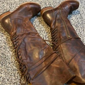 Stag cognac boots size 8 freebird